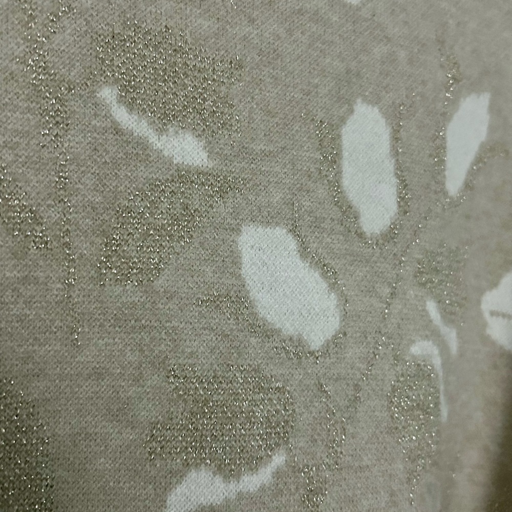 (NWT) Neutral Stretch Sweater Jacket W/ Gold Thread Accents & Hardware (Size 3X) - Picture 9 of 11